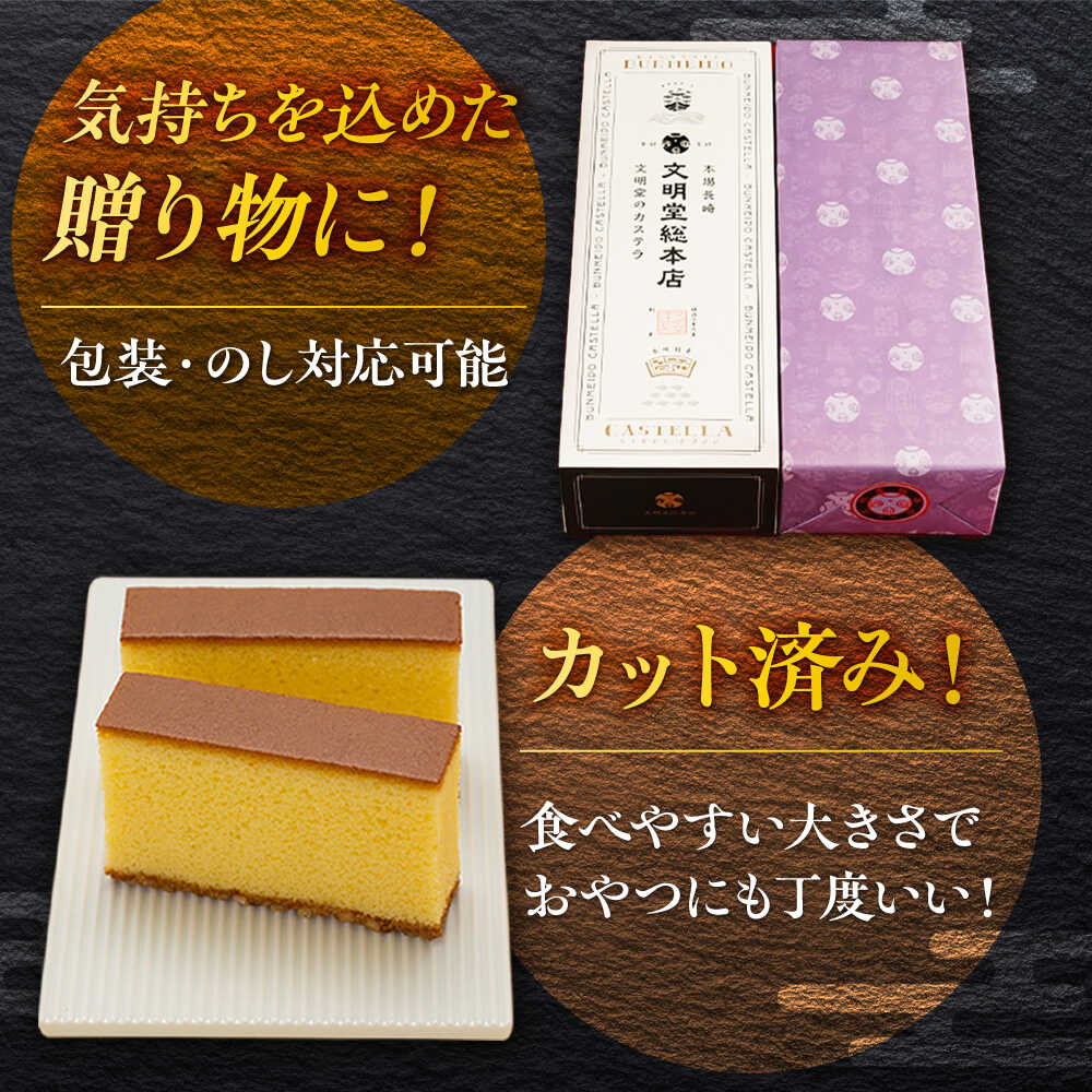 【ふるさと納税】カステラ1号 （10切入） 長崎 土産 ギフト 常温 五島市 / 文明堂総本店 [PEO017] 和菓子 洋菓子 詰め合わせ 化粧箱 餡 あんこ 贈答 - 画像2