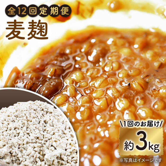 【12回定期便】長崎県産大麦使用の乾燥麦麹 約3kg〈川添酢造有限会社〉 [CDN124]