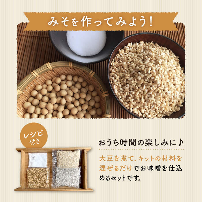 【ふるさと納税】【手作りキット】 栽培期間中農薬不使用の玄米麹で仕込む『玄米合わせ味噌』＜川添酢造＞ [CDN050] 長崎 西海 味噌 キット 手作り 栽培期間中農薬不使用 玄米味噌 サムネイル3