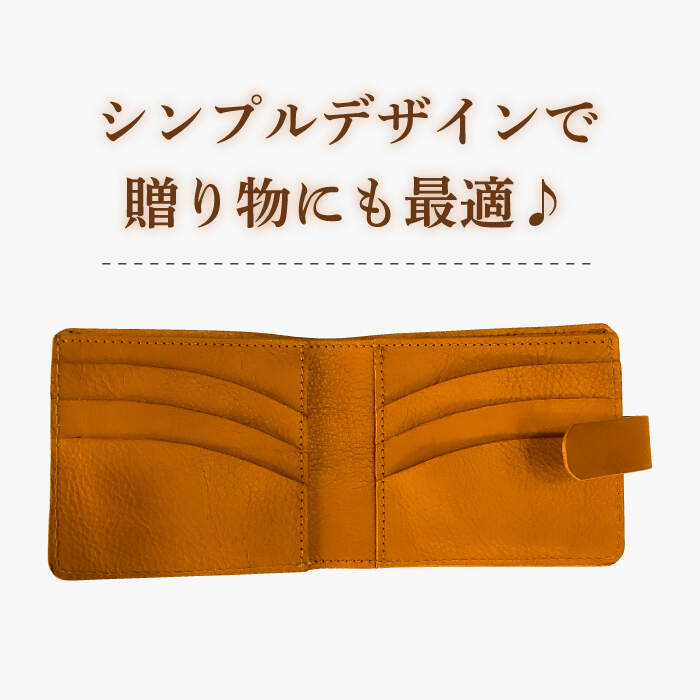 【ふるさと納税】牛革 二つ折り 財布 （キャメル/ブラック） ＜グッピーサウンド＞ [CEV009] サムネイル2