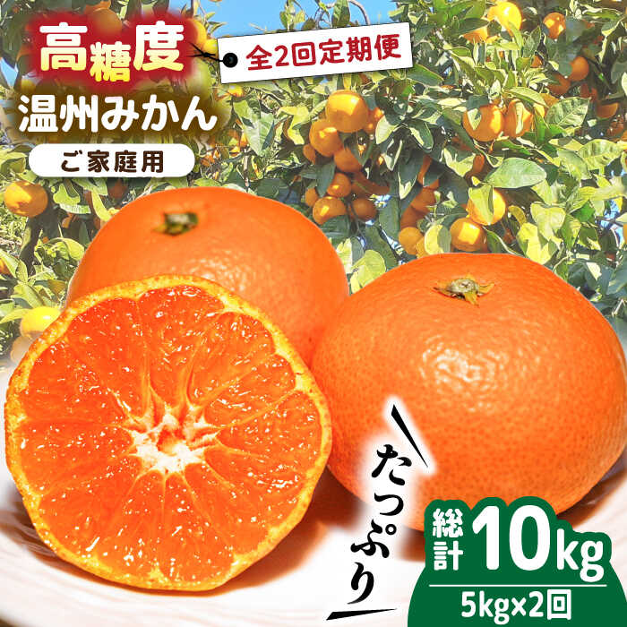 【2025年12月〜発送】【大満足！ 2回 定期便 】温州みかん 約5kg / みかん 定期便 ミカン 蜜柑 長崎県産みかん 糖度 果物 くだもの 果物定期便 フルーツ ふるーつ フルーツ定期便 旬 家庭用 5kg / 南島原市 / 南島原果物屋 [SCV017]