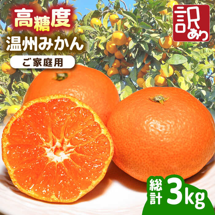 【2025年11月下旬〜発送】【高糖度】訳あり 温州みかん 約3kg（傷もの）/ みかん ミカン 蜜柑 果物 フルーツ / 南島原市 / 南島原果物屋[SCV022]