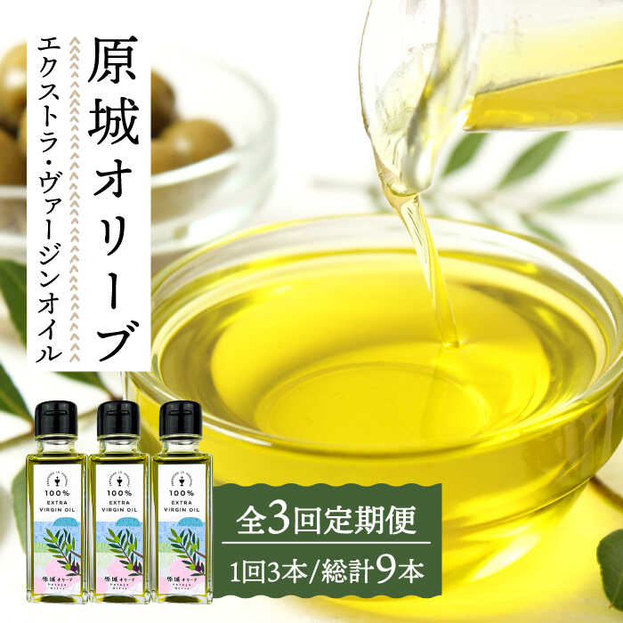 【3回定期便】 原城 オリーブ エクストラ・ヴァージンオイル 100ml 3本 / オリーブオイル オイル 油 調味料 / 南島原市 / ミナサポ [SCW057]