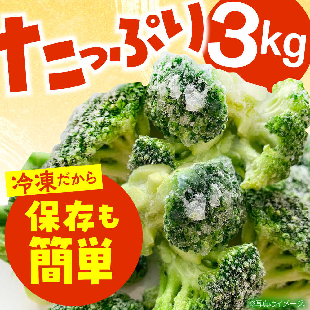 【ふるさと納税】たっぷり 冷凍 ブロッコリー 3kg（1kg × 3袋） / ブロッコリー ぶろっこりー 野菜 やさい 小分け 冷凍 筋トレ トレーニング / 南島原市 / 池田海陸物産[SEW007] - 画像2