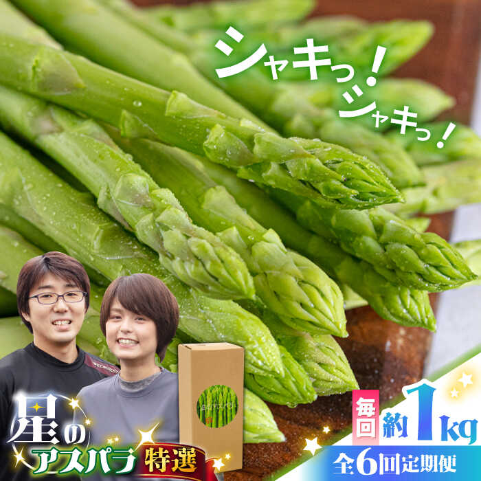 【6回定期便】【星のアスパラ】春＆夏 の グリーン アスパラガス 約1kg / アスパラ 春野菜 野菜 / 南島原市 / ほしのYA [SEY011]