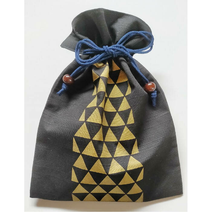 【ふるさと納税】手染め柄 巾着 セット （紫・黒）長与町/染趣庵 [EBM003] 手染め ハンドメイド 小物入れ サムネイル2