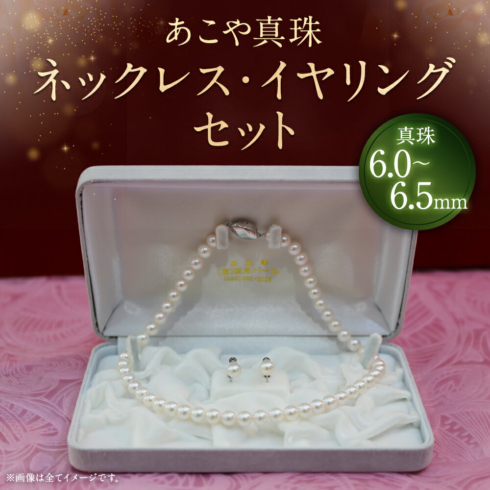 【ふるさと納税】【20-19】あこや真珠ネックレス・イヤリング（ピアス）セット 真珠：6.0～6.5mm クラスプ：SVプッシュタイプ イヤリング金具：SVネジバネ シルバー アクセサリー ファッション レディース 女性 アコヤ真珠 冠婚葬祭 お洒落 オシャレ 長崎県産 国産 送料無料 サムネイル2