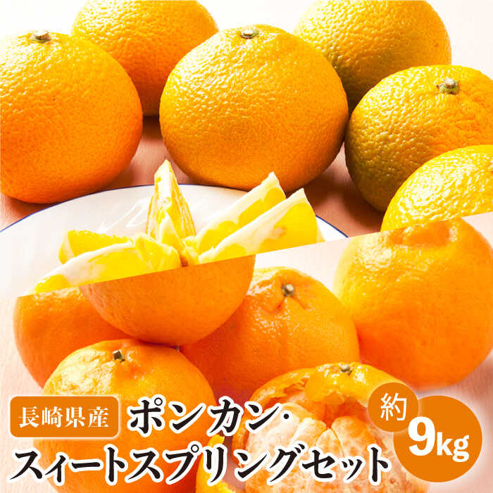 【数量限定】ポンカン・スィートスプリング 食べ比べセット 約9kg【長崎ぶんたんの会】[OAF009] / みかん ミカン 蜜柑 ぽんかん フルーツ 果物 甘い 数量限定 長崎県産 柑橘 デザート 食べくらべ