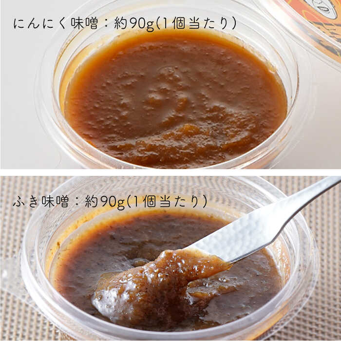 【ふるさと納税】【春限定！大人気 万能調味料と夢のコラボ！】国産 にんにく味噌・ふき味噌 10個セット【野下上絵】 [LE10] サムネイル3