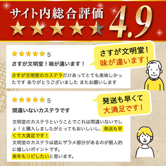 【ふるさと納税】【文明堂総本店】【こだわりの逸品】 長崎カステラ ［1.2号］（0.6号10切入×2本入） [QAU018] 長崎 かすてら お菓子 スイーツ 洋菓子 お土産 贈り物 プレゼント ギフト クリスマス おせち お祝い 記念日 和 カット カステラ 10000円 1万円 サムネイル3