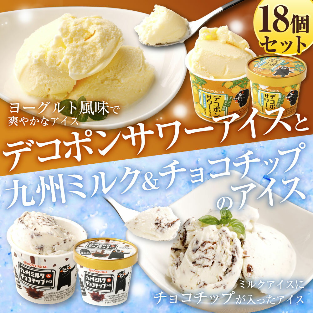 【ふるさと納税】デコポンサワーアイスと九州ミルク&チョコチップのアイス 18個 セット 2種 110ml×18個 アイス アイスクリーム デコポン チョコレート デザート おやつ 乳製品 冷凍 国産 九州 熊本県 送料無料 - 画像2
