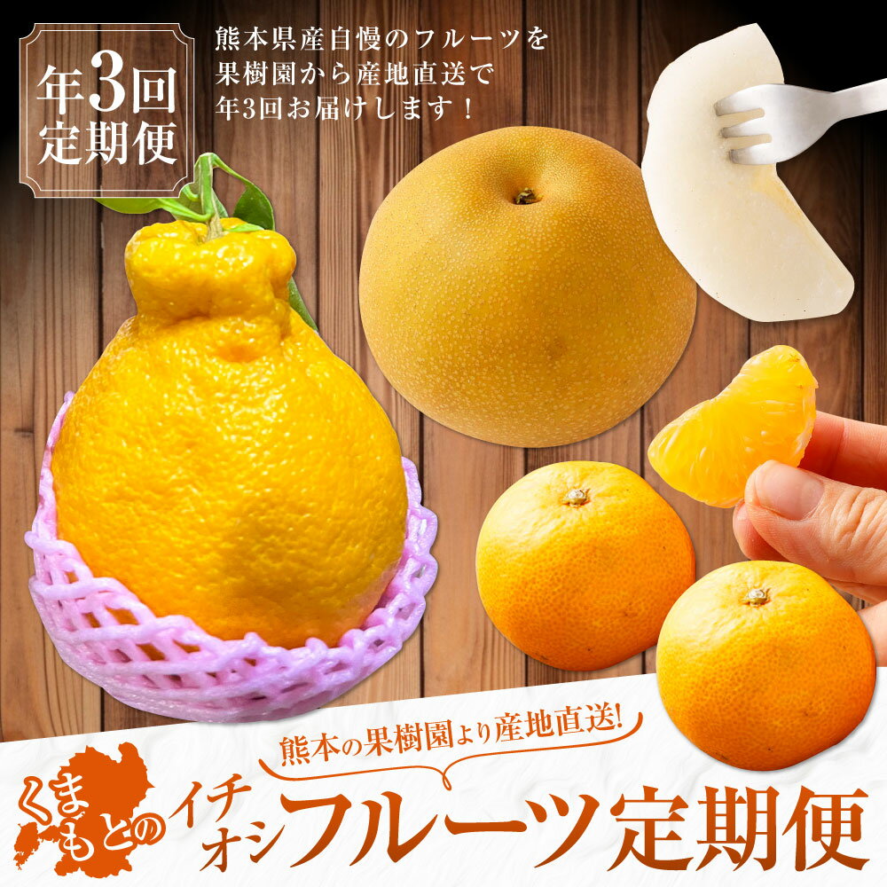 【ふるさと納税】【年3回定期便】熊本の果樹園より産地直送！くまもとのイチオシフルーツ定期便 全3回 不知火 しらぬい あきづき 梨 みかん 柑橘 温州みかん 定期 定期配送 フルーツ 果物 九州 熊本県 送料無料 サムネイル2