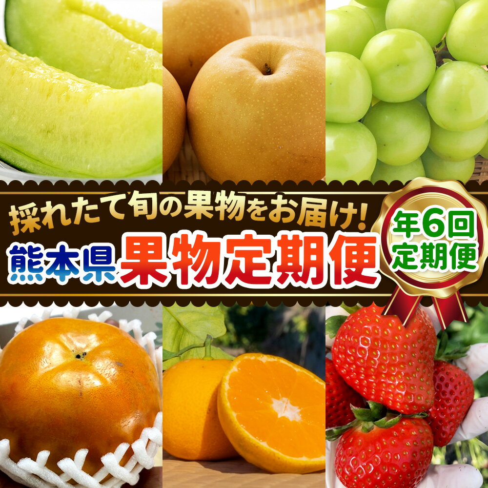 【ふるさと納税】【年6回定期便】熊本県果物定期便～採れたて旬の果物をお届け！～ 定期便 定期配送 全6回 くだもの 果物 フルーツ 旬 メロン マスカット 梨 太秋柿 河内みかん ゆうべに 熊本県産 九州 熊本県 送料無料 サムネイル2