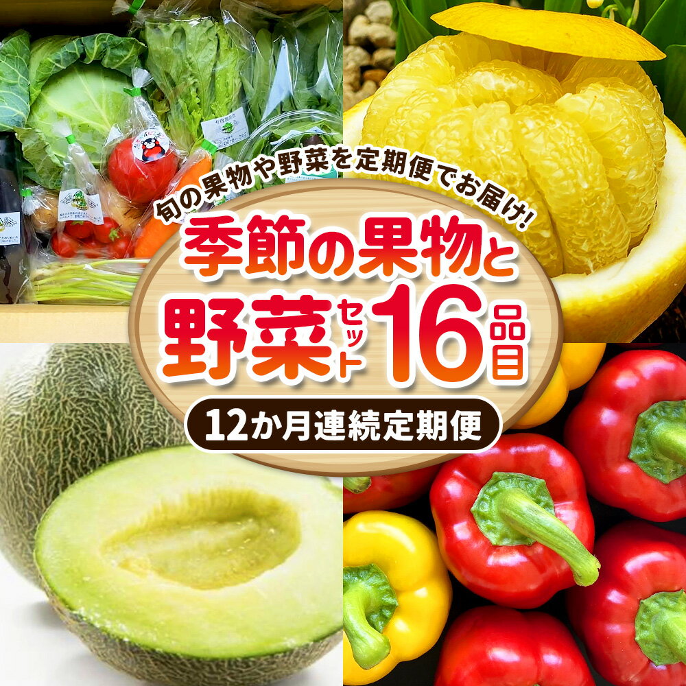 【ふるさと納税】【12か月連続定期便】季節の果物と野菜セット 16品目 定期便 全12回 定期配送 野菜 セット やさい 新鮮 旬 果物 くだもの フルーツ 季節 詰め合わせ 詰合せ 冷蔵 九州 熊本県 送料無料 - 画像2