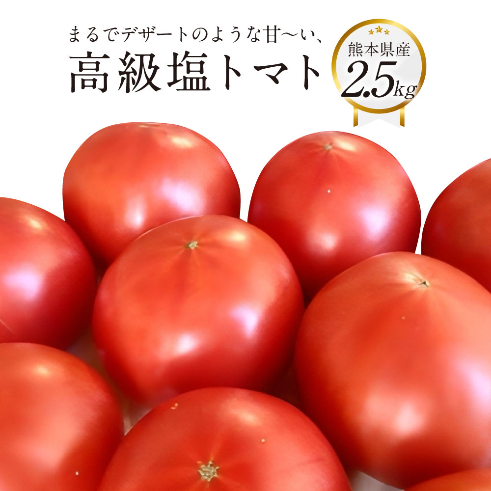 まるでデザートのような甘～い 高級塩トマト 2.5kg×1箱 熊本県産 トマト 高糖度 塩トマト 野菜 熊本産 九州 熊本県 送料無料 【2026年1月下旬発送開始】