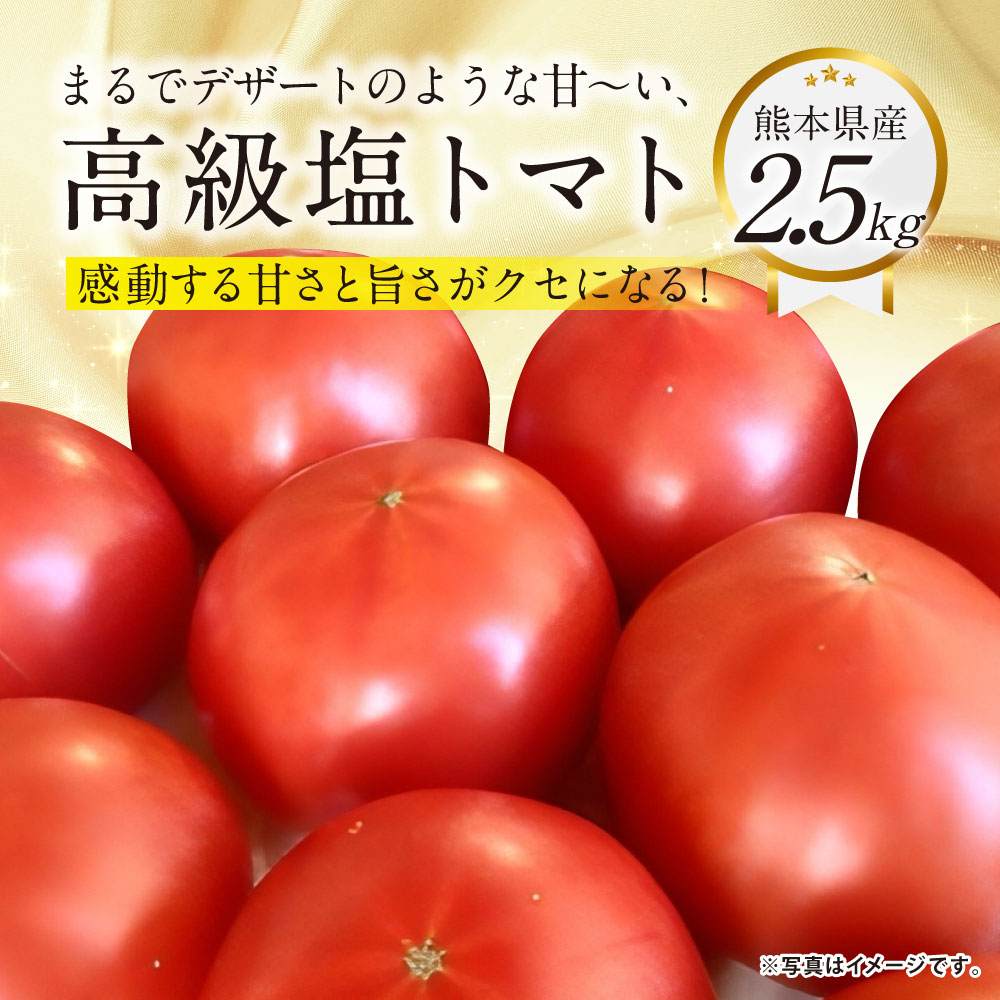 【ふるさと納税】まるでデザートのような甘～い 高級塩トマト 2.5kg×1箱 熊本県産 トマト 高糖度 塩トマト 野菜 熊本産 九州 熊本県 送料無料 【2026年1月下旬発送開始】 - 画像2