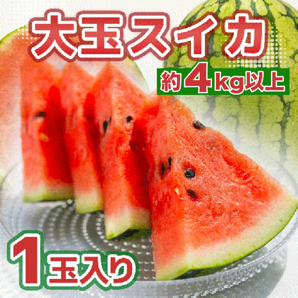 【ふるさと納税】 大玉スイカ 1玉 4kg以上 スイカ 西瓜 フルーツ 果物 くだもの 果実 おやつ 植木町 熊本県 国産 常温 送料無料 【2026年5月上旬～6月上旬迄発送予定】 サムネイル2
