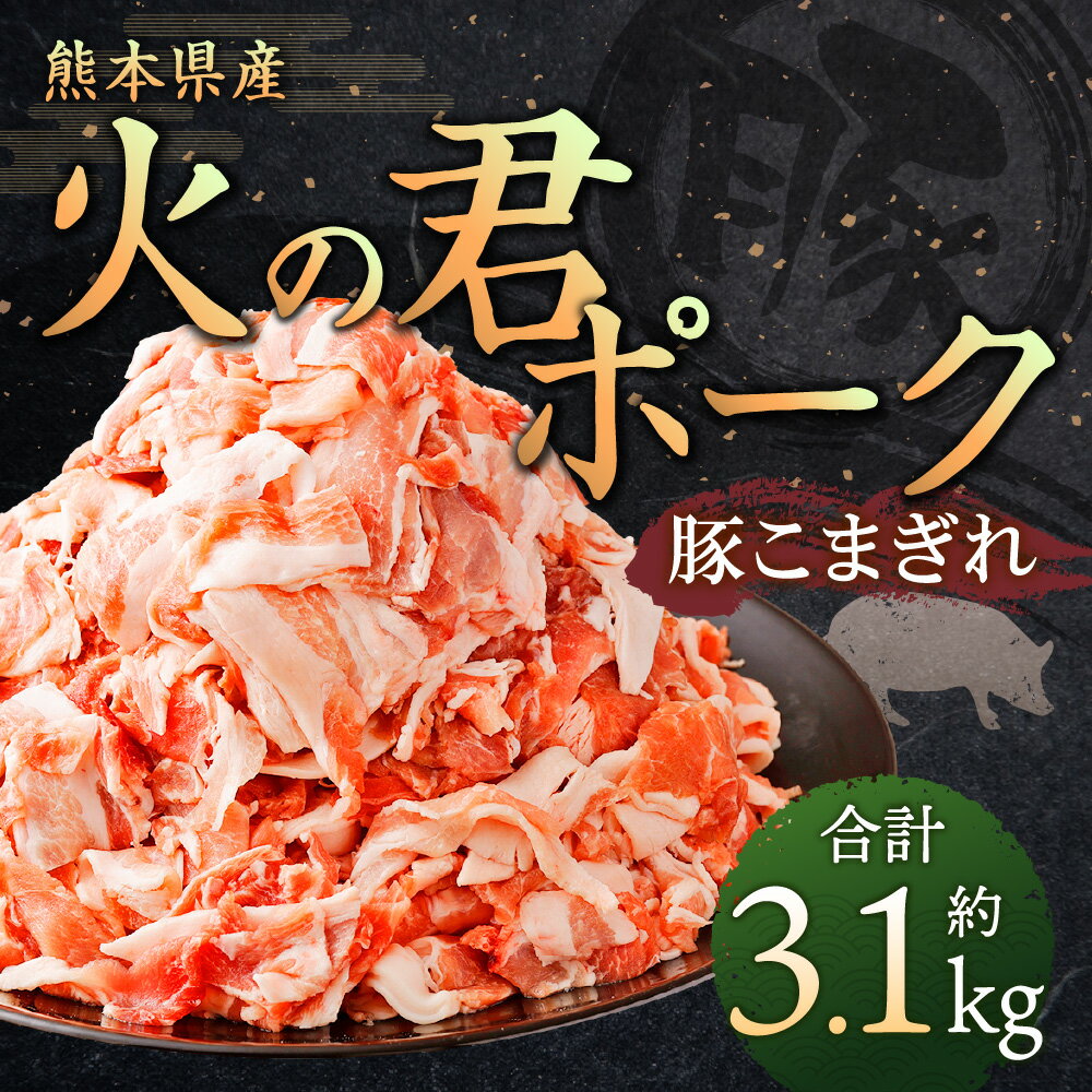 【ふるさと納税】 熊本県産 火の君ポーク® 豚こまぎれ 500g×5パック 300g×2パック 合計3.1kg 豚 豚肉 肉 細切れ こまぎれ 豚こま お肉 肉 ポーク 小分け 国産 九州産 熊本市産 冷凍 送料無料 サムネイル2