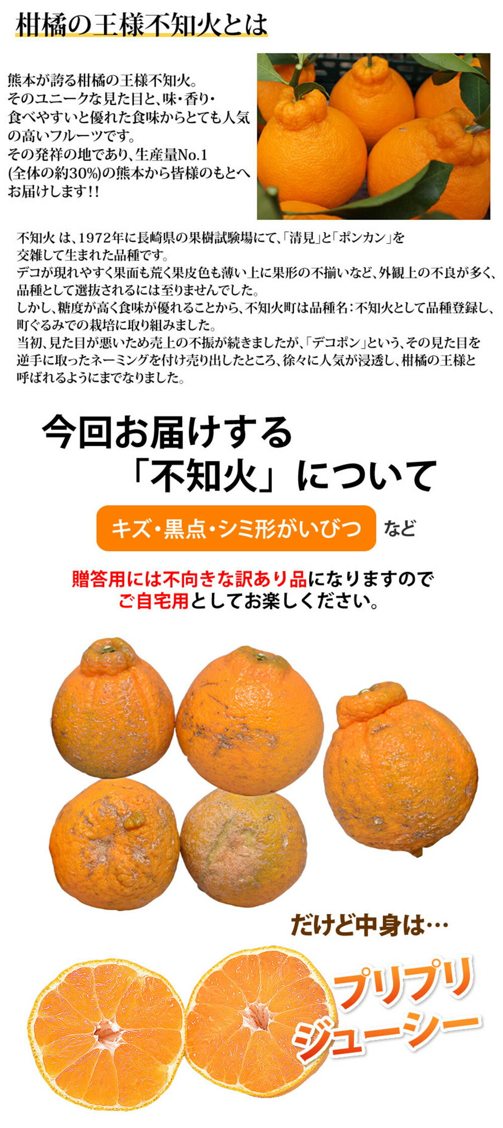 【ふるさと納税】 訳あり不知火 7kg ご自宅用 サイズ不選別 蜜柑 柑橘 デコポン デコみかん しらぬい 果物 くだもの フルーツ 果実 おやつ 熊本市 国産 常温 送料無料 【2026年1月下旬～4月下旬迄順次発送予定】 - 画像3