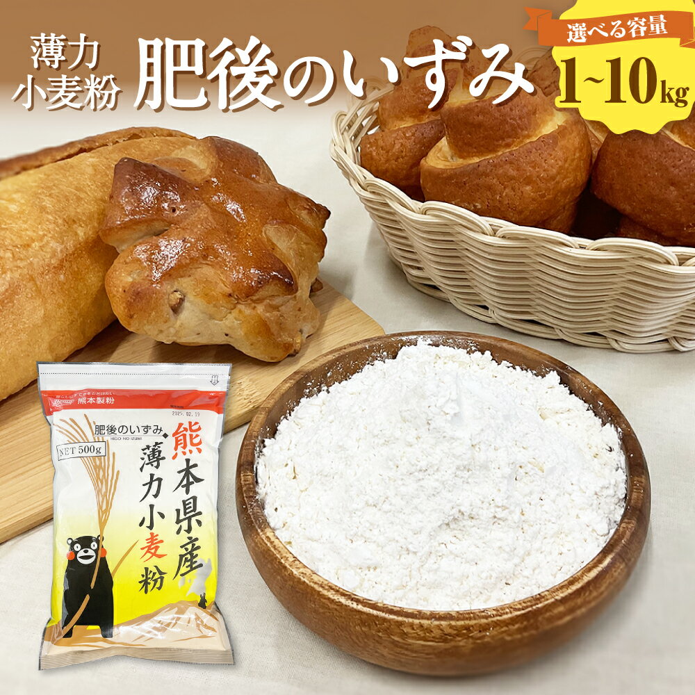 ＜選べる容量＞ 保存しやすい便利な ジッパー付！ 薄力小麦粉 肥後のいずみ 合計1kg～10kg 1袋500g 2袋～20袋 薄力粉 小麦粉 小麦 家庭用 調理 料理 天ぷら洋菓子 お菓子作り粉 袋 熊本市 熊本県産 国産 常温 長期保存 ジッパー 送料無料