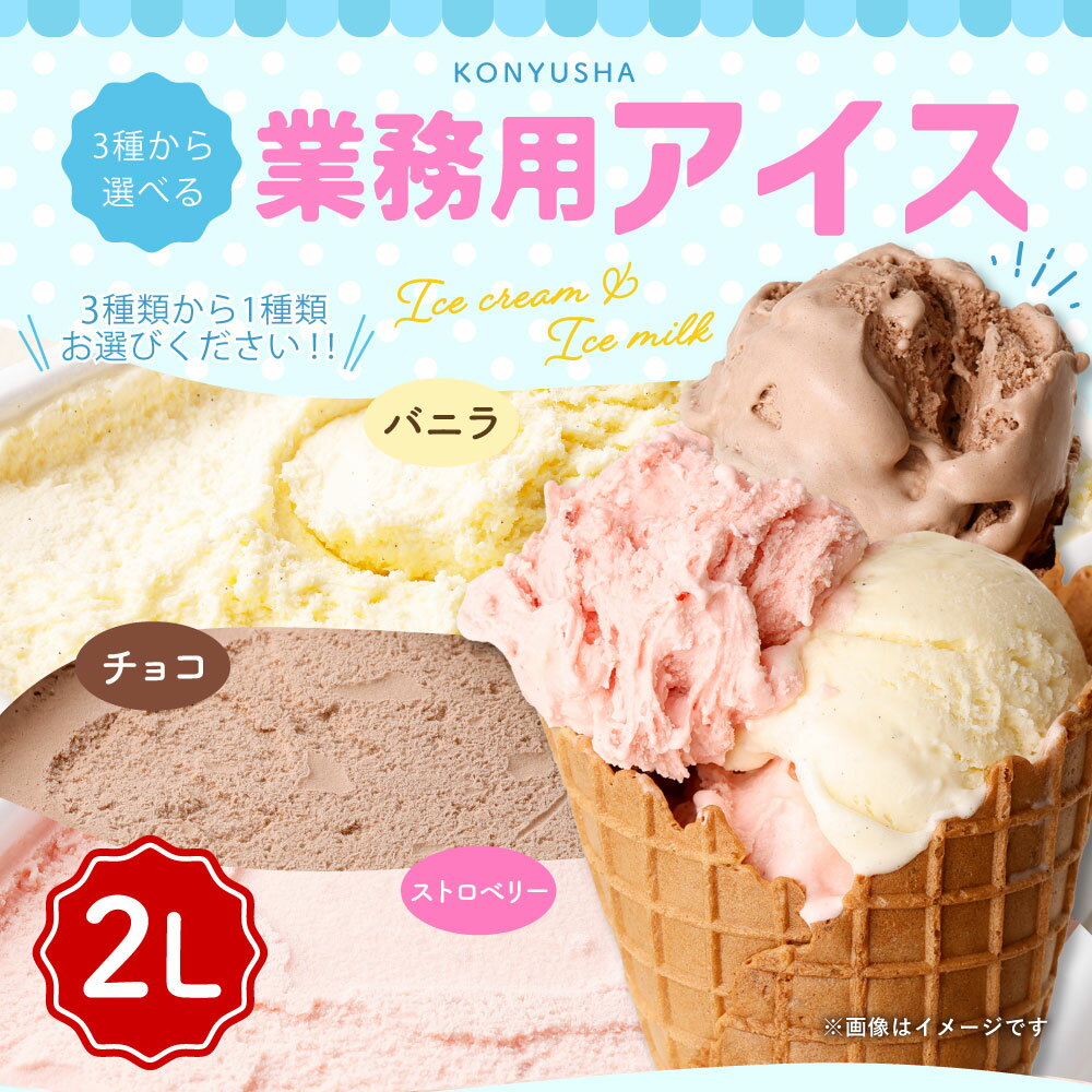 【ふるさと納税】＜選べる＞ 2L 業務用 アイス バニラ チョコレート ストロベリー 2000ml 5000円 アイス アイスクリーム アイスミルク バニラアイス チョコアイス イチゴアイス 冷凍 送料無料【チョコレート・ストロベリーは2025年6月下旬順次発送開始】 サムネイル2