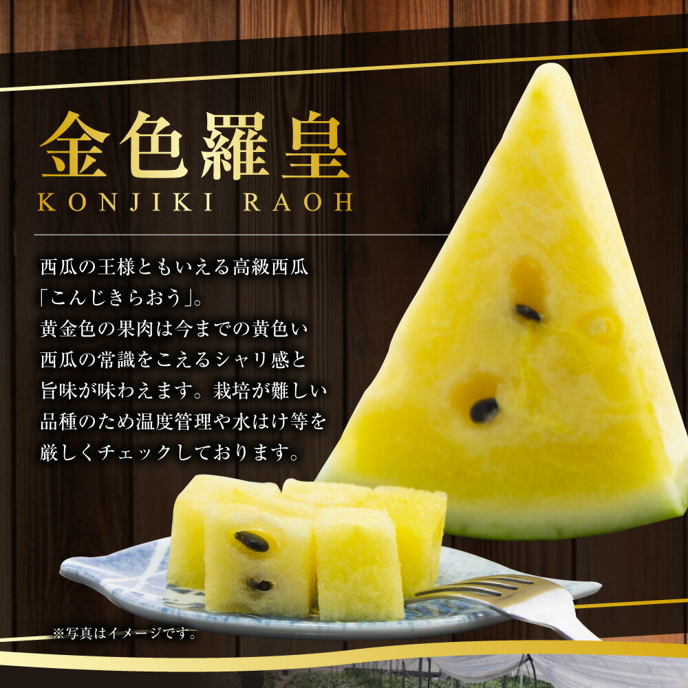 【ふるさと納税】 熊本産 金色羅皇 1玉 スイカ すいか 7kg 以上 西瓜 果物 フルーツ 旬 果肉 おやつ 九州 ギフト 贈答 先行予約 送料無料 【2026年5月下旬～6月下旬迄順次発送予定】 サムネイル3