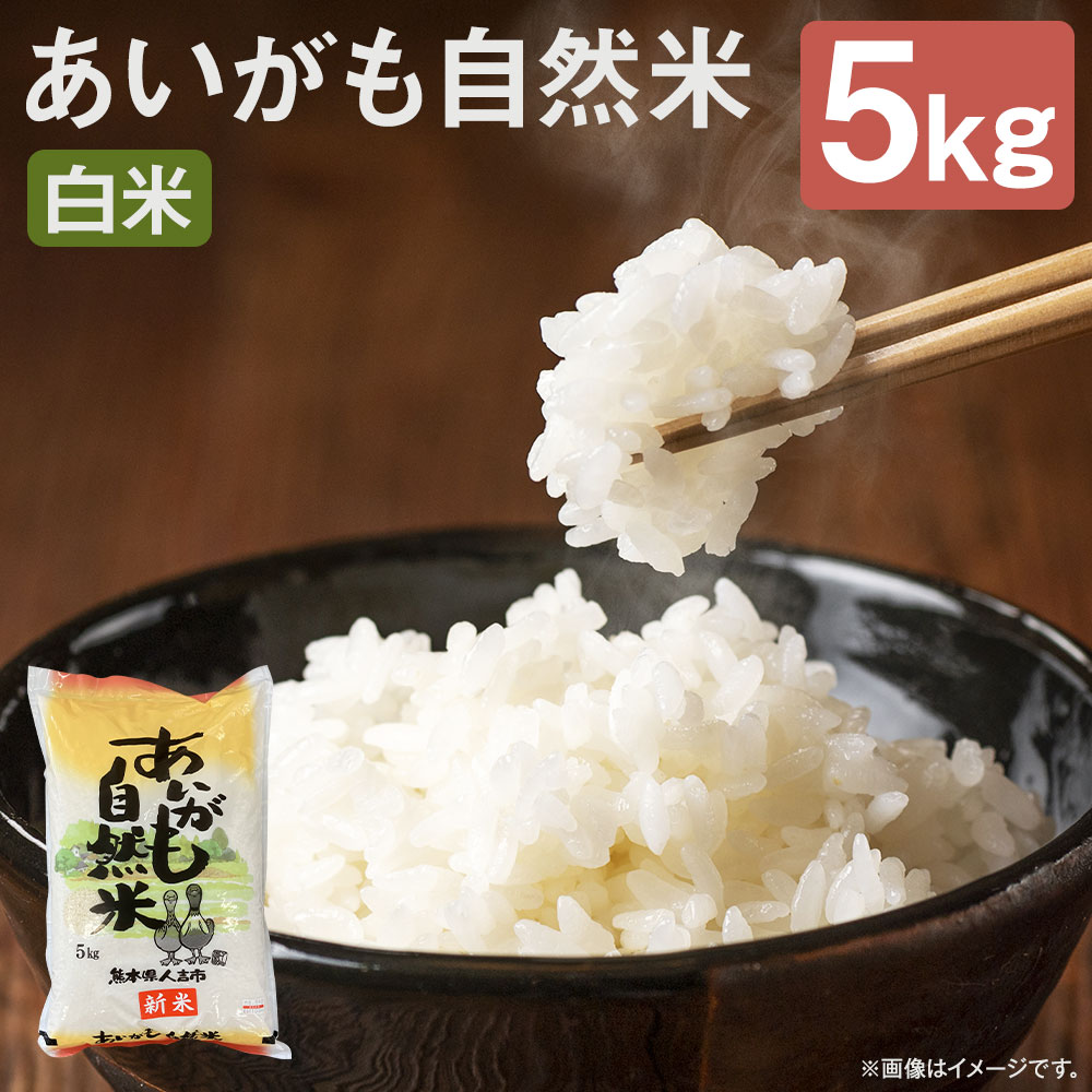 あいがも自然米 白米 5kg 合鴨米 栽培期間中農薬・化学肥料不使用 令和7年産 精米 お米 熊本県産 九州産 送料無料 【2025年11月下旬～2026年10月下旬迄発送予定】
