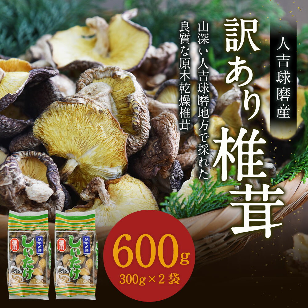 【ふるさと納税】人吉球磨産 しいたけ 訳あり椎茸 300g×2袋 合計600g 椎茸 ご家庭用 熊本県人吉産 原木栽培椎茸 乾しいたけ 干し椎茸 干ししいたけ 乾椎茸 九州 業務用 送料無料 - 画像2