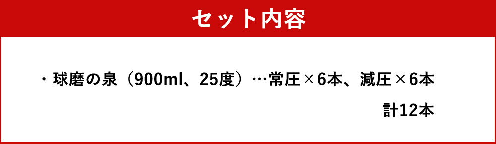 【ふるさと納税】球磨の泉 常圧6本・減圧6本 900ml×各6本 合計10.8L 12本 飲み比べ セット 焼酎 25度 お酒 球磨焼酎 米焼酎 送料無料 サムネイル3