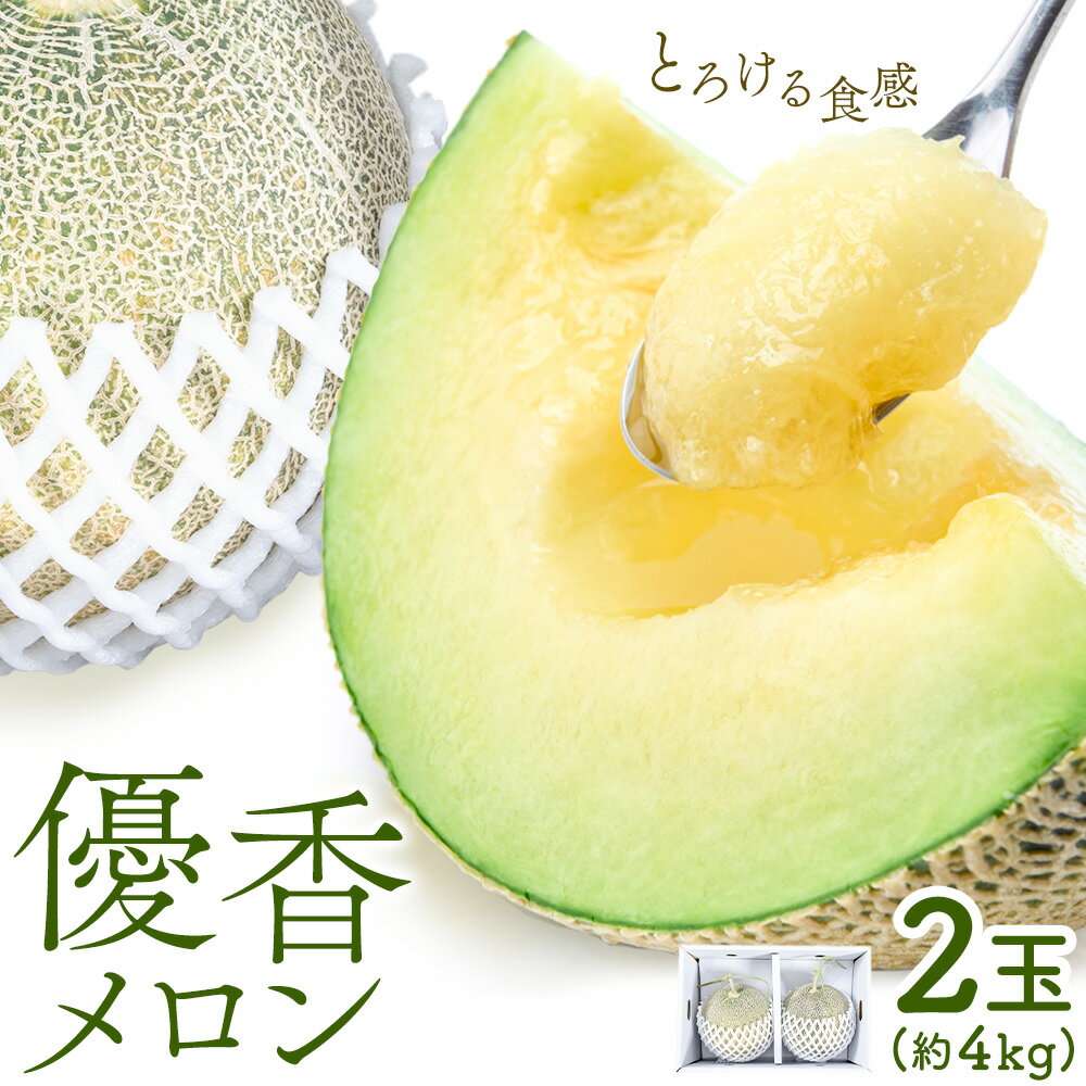 【2026年先行予約】メロン 優香メロン 約2kg × 2玉 贈答用 専用箱 ギフト フルーツ 《2026年4月下旬-5月下旬頃出荷》西川農園 熊本県 荒尾市 希少メロン 果物 熊本県産