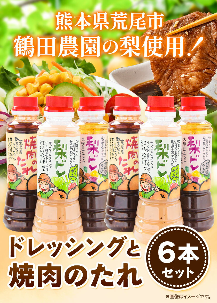 【ふるさと納税】梨ドレッシングと焼肉のタレ6本 鶴田農園《60日以内に出荷予定(土日祝除く)》熊本県 荒尾市産 ドレッシング 焼肉のたれ タレ 梨 果物 フルーツ サムネイル2