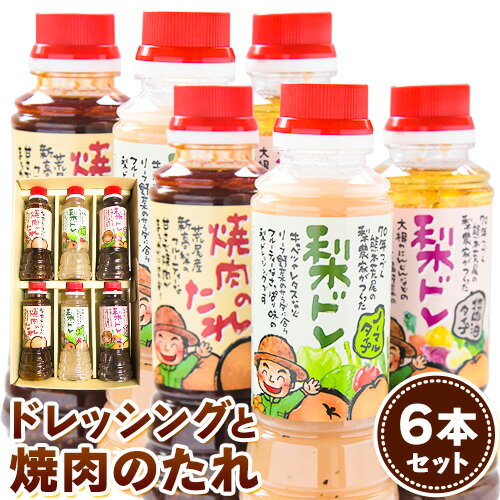 梨ドレッシングと焼肉のタレ6本 鶴田農園《60日以内に出荷予定(土日祝除く)》熊本県 荒尾市産 ドレッシング 焼肉のたれ タレ 梨 果物 フルーツ