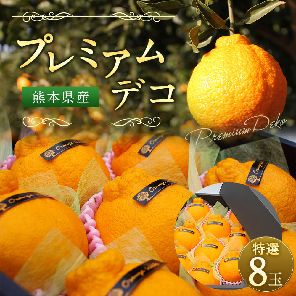 【ふるさと納税】プレミアムデコ 8玉 特選 化粧箱入り デコポン 不知火 九州産 熊本県産 果物 みかん 柑橘 送料無料【2026年2月下旬-6月下旬発送】 サムネイル2