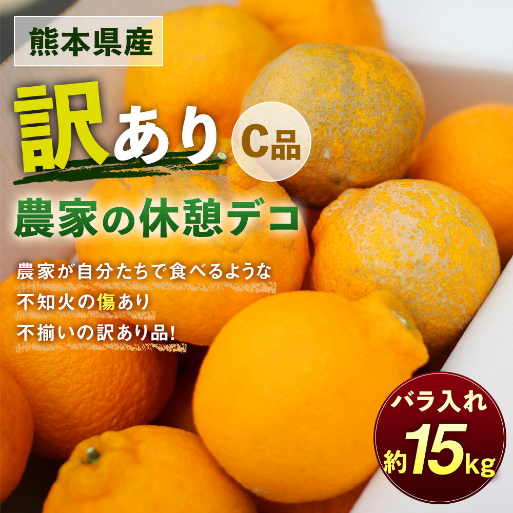 【ふるさと納税】農家の休憩デコ 訳あり C品 約15kg デコポン 不知火 傷あり サイズ混合 段ボール箱 ご家庭用 九州産 熊本県産 果物 みかん 柑橘 送料無料【2026年2月下旬-6月下旬発送】 サムネイル2
