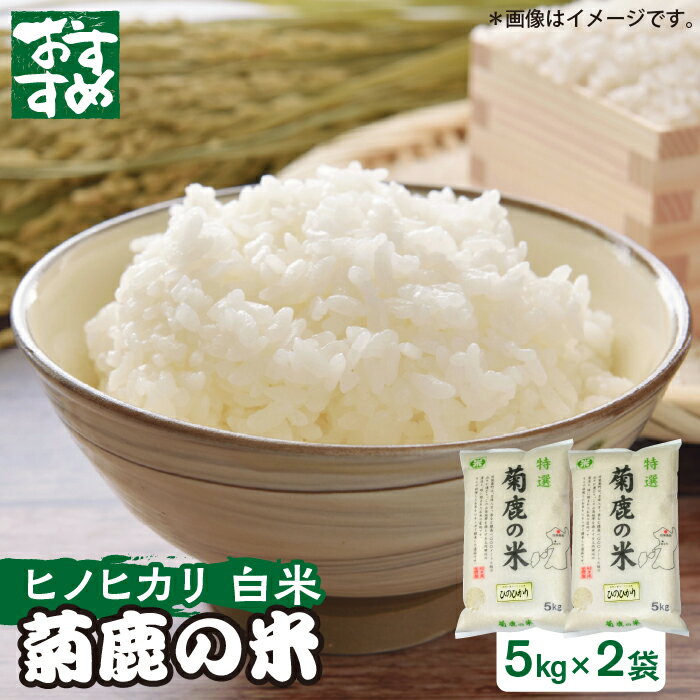 〈令和7年度産米〉【数量限定】菊鹿の米 ヒノヒカリ 白米 5kg×2袋【有限会社 あそしな米穀】[ZBI005] 米 こめ コメ お米 はくまい 5kg 2袋 10kg ヒノヒカリ ひのひかり 熊本 令和7年