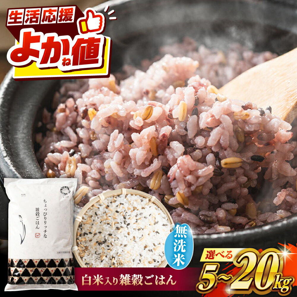 〈令和7年度産米〉 選べる容量！水研ぎ不要 雑穀ごはん 無洗米 5kg 10kg 20kg 【株式会社 農産ベストパートナー】[ZBP145] 雑穀米 雑穀 米 無洗 ひのひかり 人気 送料無料 令和7年