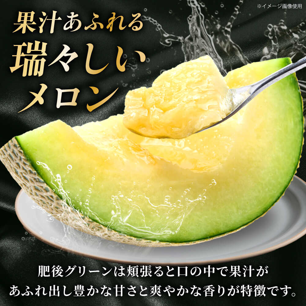 【ふるさと納税】【先行予約】 肥後グリーン メロン 約4kg（2玉） 【とみおか農園】[ZEM006] サムネイル2