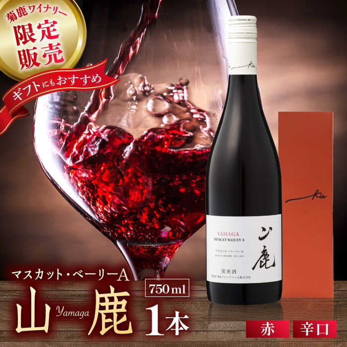 マスカット・ベーリーA「山鹿」　赤ワイン・辛口　750ml ギフト箱入り 【菊鹿ワイナリー】[ZFB001]