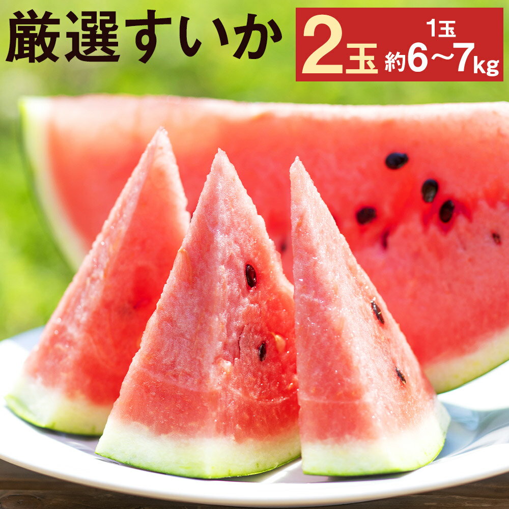 厳選 すいか 約6〜7kg×2玉 【メロンドーム】 品種おまかせ ランダム 果物 フルーツ スイカ 西瓜 九州産 熊本県産 送料無料【2026年5月中旬より順次発送予定】【先行予約】