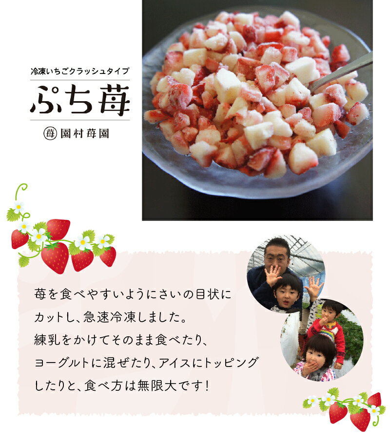 【ふるさと納税】園村苺園 宇土産 完熟冷凍いちご「ぷち苺」50g×6カップ 練乳付き【熊本県宇土市】 サムネイル3
