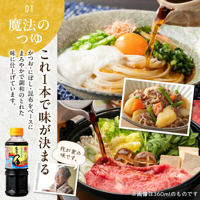 【ふるさと納税】マルヤ 魔法のつゆ 魔法のだし 肥後菊 うすくち うまくち 誉印 各 100ml × 1本 計 5本 セット 九州 醤油 だし つゆ 濃口 かけ醤油 人気 料理 調味料 和洋中 すき焼き お刺身 馬刺し チャーハン パスタ 吸物 茶碗蒸 贈答用 贈り物 家庭用【熊本県宇土市】 サムネイル3
