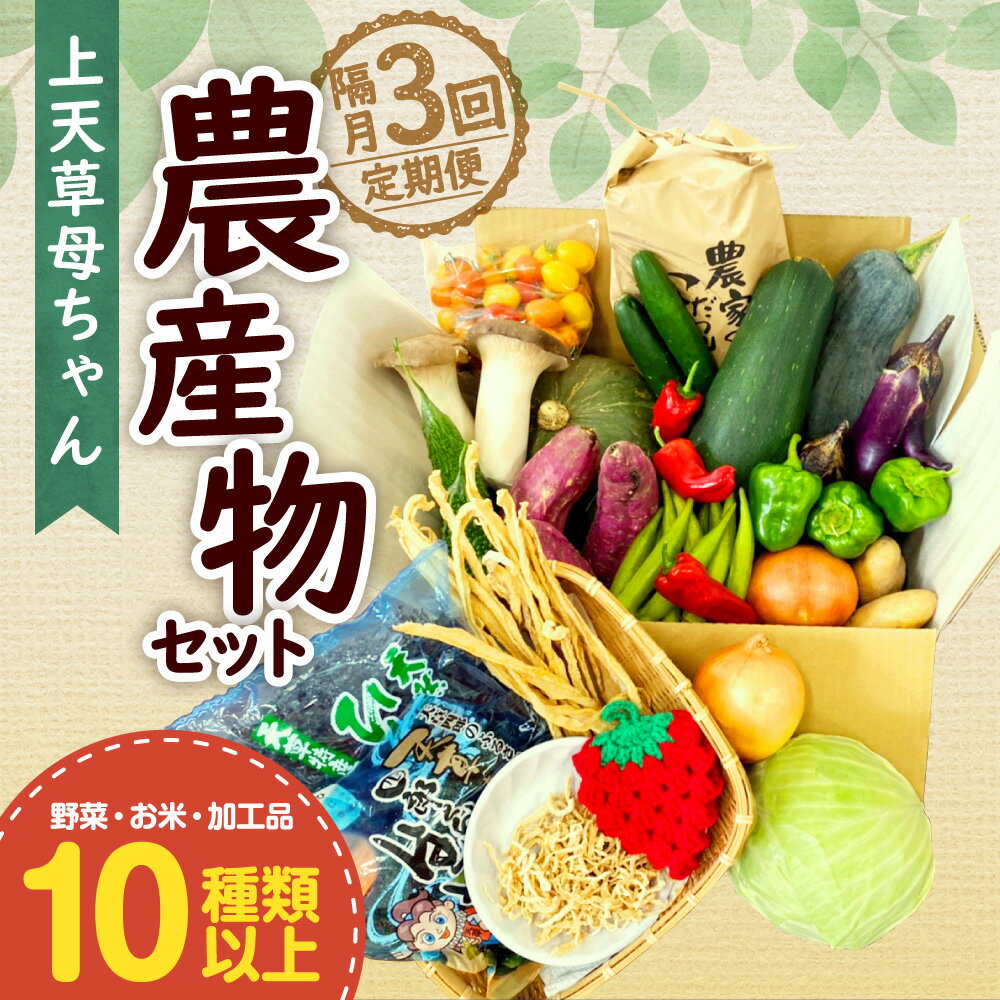 【ふるさと納税】【隔月定期便3回】上天草母ちゃん農産物セット 野菜・お米・加工品10種類以上！ 野菜 米 季節 旬 セット 詰め合わせ 九州 熊本県 上天草市 冷蔵 春 定期便 定期配送 送料無料 - 画像2