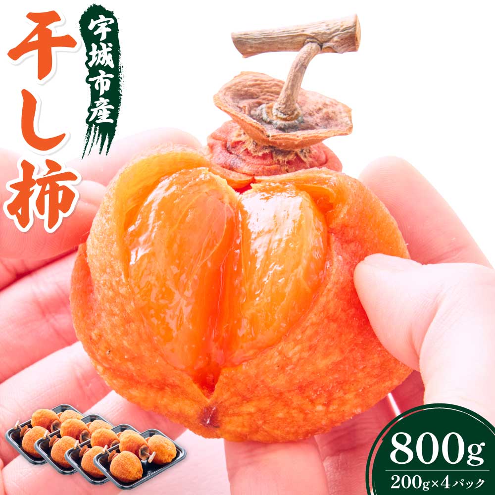 先行予約 干し柿 200g×4パック 合計800g 【2025年12月中旬から2026年2月上旬頃発送予定】 干柿 柿 ドライフルーツ 自然食品 伝統食 お茶菓子 九州産 熊本県産 宇城市産 送料無料 きむら農園