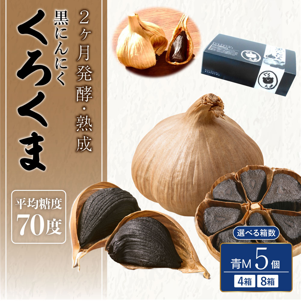 黒にんにく くろくま M玉 20個 もしくは 40個 1箱あたり5個入 青森県産 A級品 野菜 ニンニク ガーリック トッピング 健康 国産 送料無料 九州電子株式会社