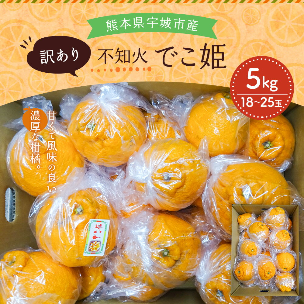 【ふるさと納税】 先行予約 不知火 訳あり でこ姫 約5kg (18〜25個) 【2026年2月中旬-5月下旬発送】 みかん しらぬい 柑橘 宇城市産 熊本県産 九州産 国産 オレンジ ミカン わけあり 傷 キズ 甘い 家庭用 自宅用 蜜柑 濃厚 ジューシー 吉田レモニー サムネイル2