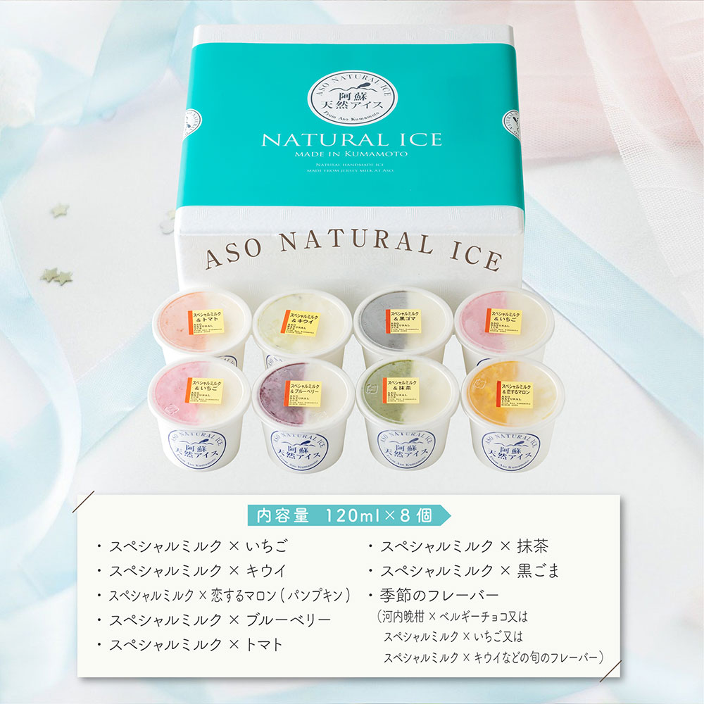 【ふるさと納税】ジェラート アイス 阿蘇天然アイス ふるさと納税 スイーツ ハーフ&ハーフ 8個 バラエティー セット フルーツ アイス お菓子 お取り寄せ ギフト 贈答 贈り物 ギフト お子様 おやつ 美味しい 贅沢 素材 冷凍 熊本県 阿蘇市 サムネイル3