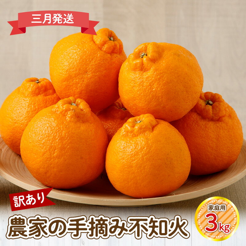 【訳あり】≪3月発送≫農家の手摘み　不知火　家庭用　3kg