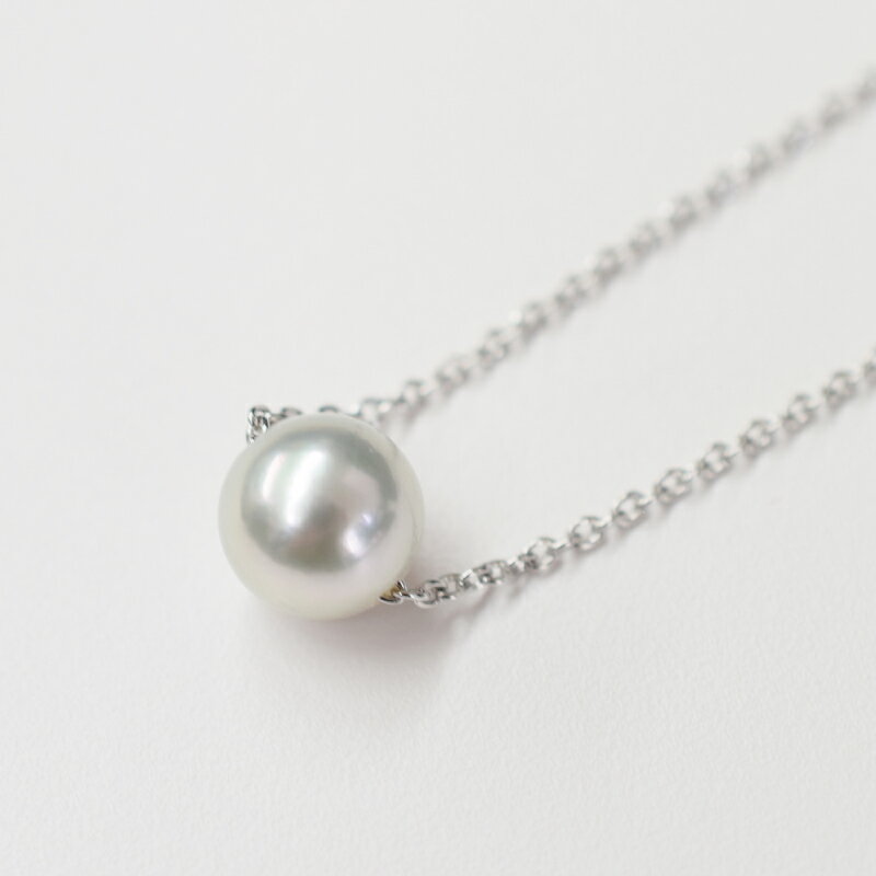 【ふるさと納税】選べる金具 あこや真珠 ネックレス 8.5mm - 9mm 1粒 ナチュラルカラー スルーネックレス SV925 シルバー925 天草産 真珠 熊本県 天草市 お取り寄せ アクセサリー ジュエリー おしゃれ 特別な日 普段使い 送料無料 サムネイル2