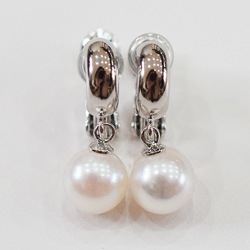 【ふるさと納税】真珠 イヤリング あこや真珠 パール ホワイトピンク 7.5mm - 8mm 天草産 本真珠 SV925 シルバー925 半フープ型 ジュエリー ケース付き アクセサリー 品質保証書 てりクロス 熊本県 天草市 送料無料 サムネイル3