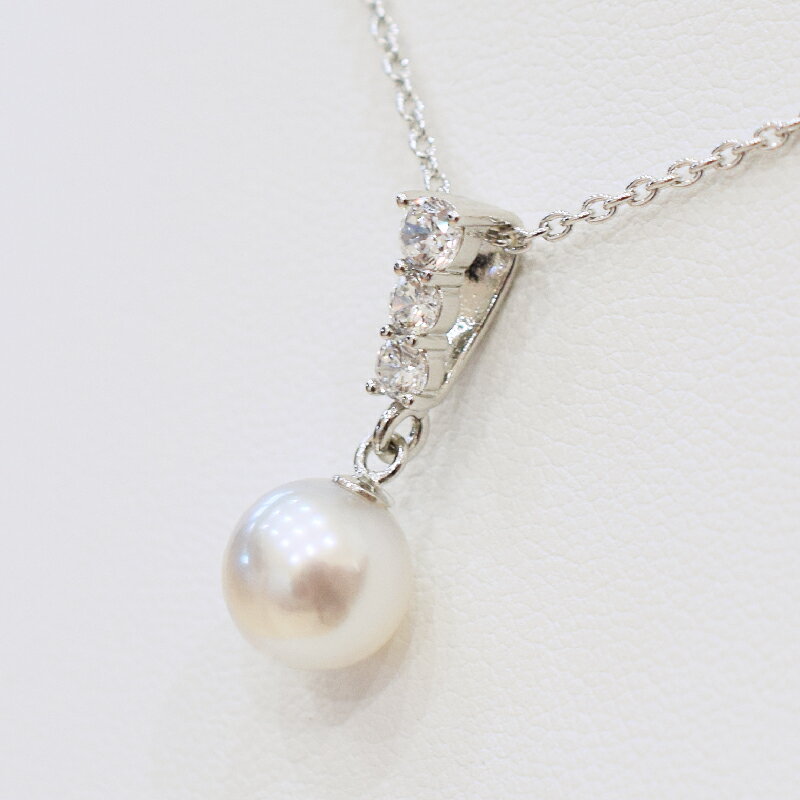 【ふるさと納税】真珠 ネックレス あこや真珠 ナチュラルカラー 8mm - 8.5mm 1粒 パール ペンダントトップ 種類 選べる SV925 シルバー925 あずきチェーン ジルコニア ジュエリー ジュエリーケース ケース付き アクセサリー 品質保証書 てりクロス 熊本県 天草市 送料無料 サムネイル2